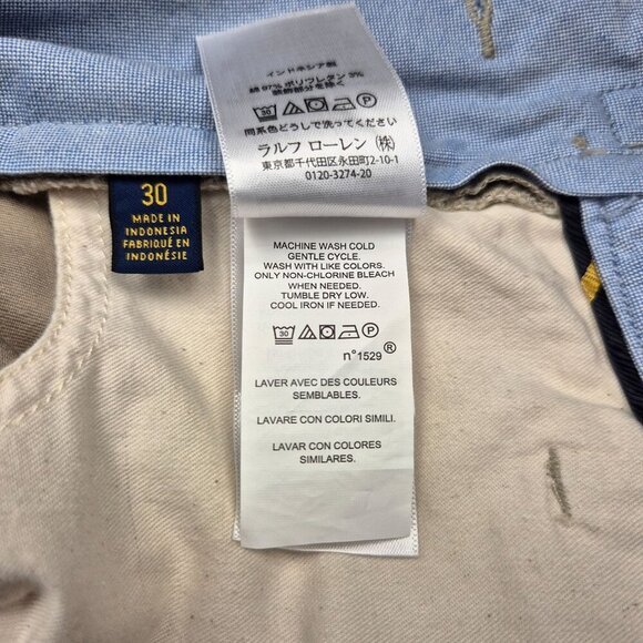 Polo Ralph Lauren Men's Stretch Classic Fit 9" Shorts Size 30 Beige Cotton-Blend - Picture 4 of 12